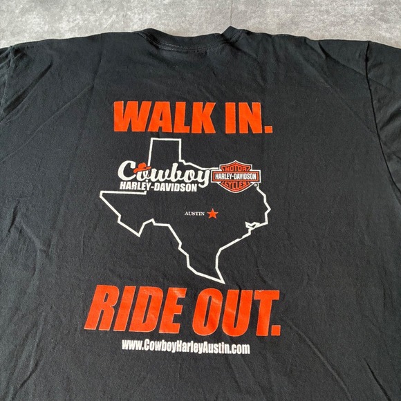 Harley-Davidson Other - Vintage Harley-Davidson Cowboy Austin Texas T-Shirt Mens XL Black Short Sleeve